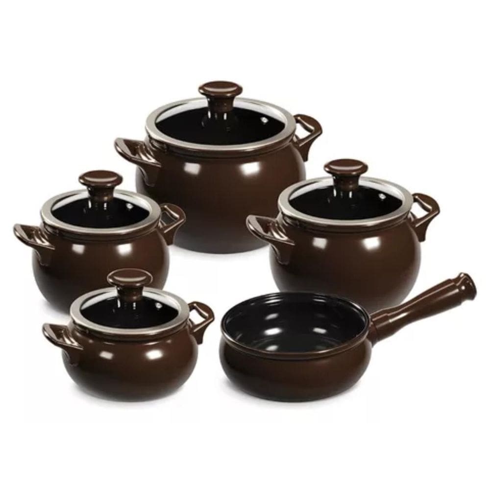 Conjunto De Panelas New Premiere Joy 5 Peças Preto Ceraflame