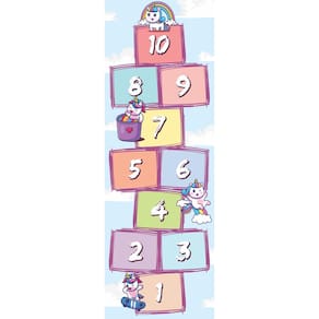 Adesivo De Chao Amarelinha Infantil Unicornio Arco Iris 3X1M