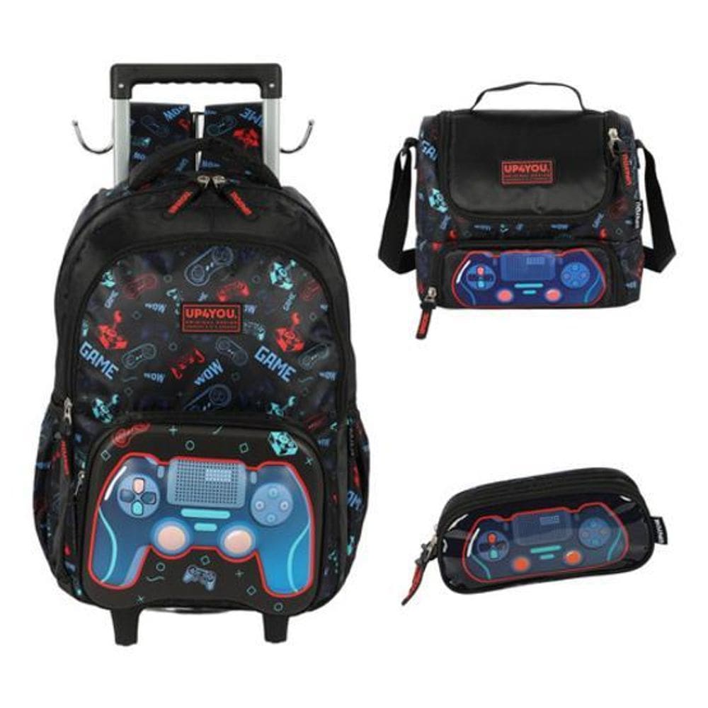 Kit Mochila Carrinho E Alça Nas Costas Up4You Vídeo Game