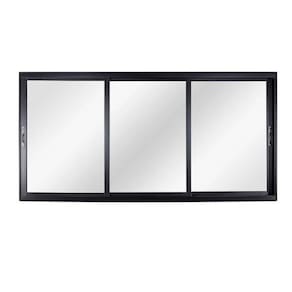 Janela Veneziana de Aluminio de Correr 100x100cm 3 Folhas Topsul Esquadrisul Preto
