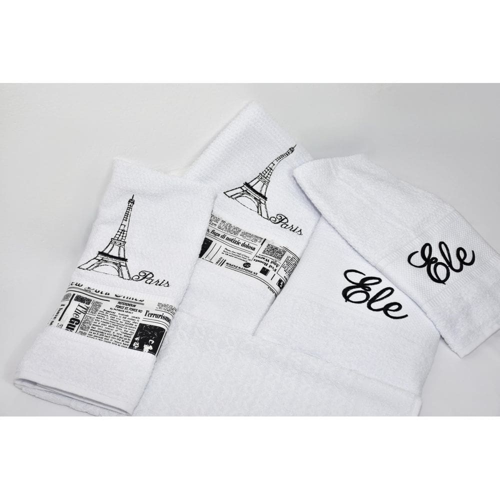 Jogo De Banho Noblesse Luxo Bordado 05 Peças Branco Paris