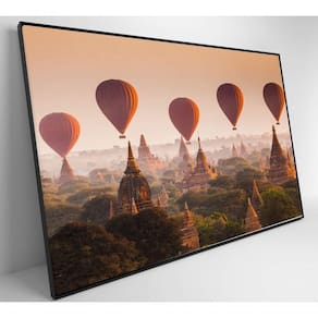 Quadro Decorativo Balões Sobre Bagan Mianmar Medidas 80x120 Cm Tipo De Impressão Tecido Canvas