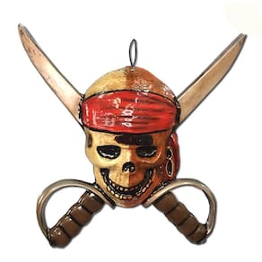 Placa Halloween Caveira Pirata 55Cm Halloween