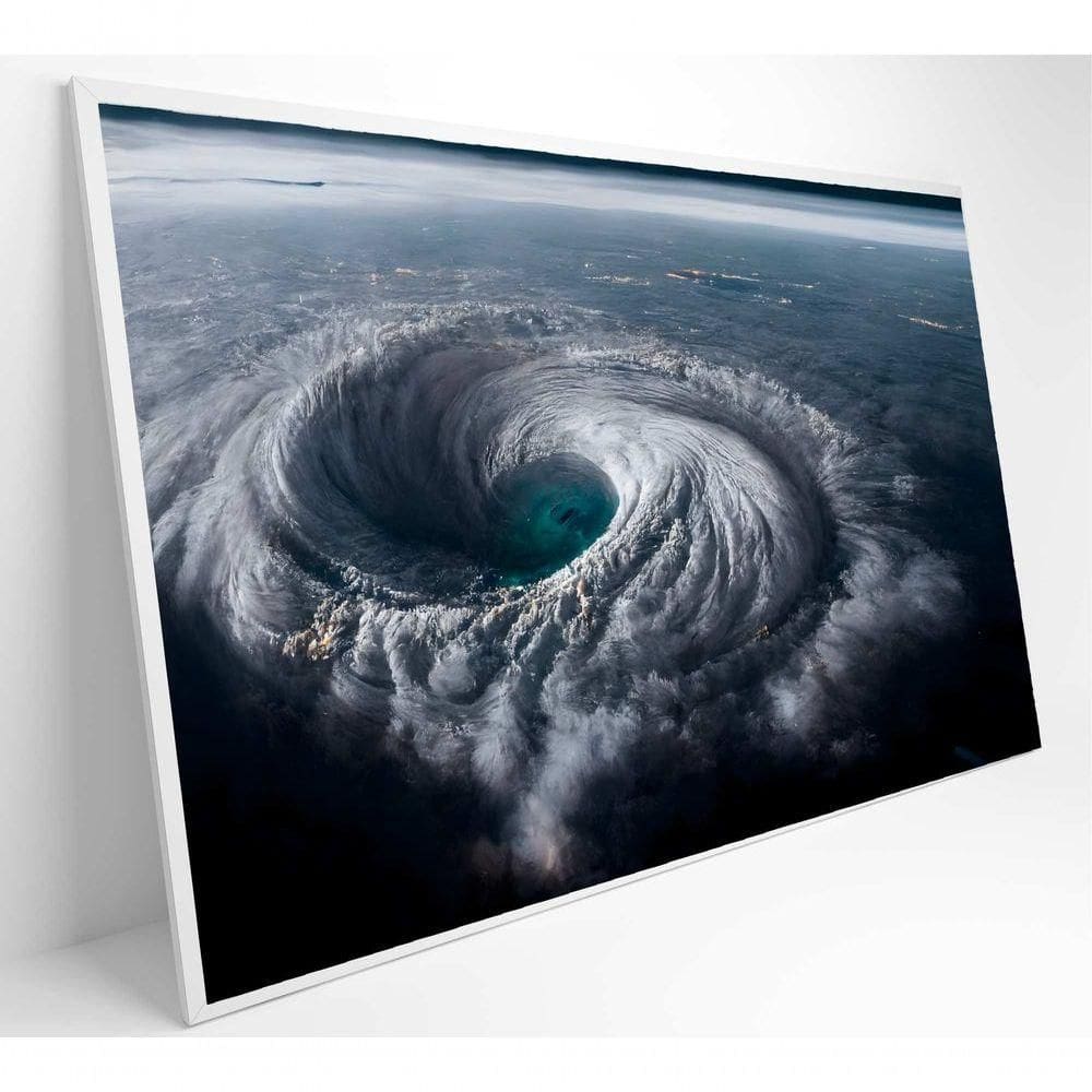 Quadro Natureza Extrema Ciclone Medidas 90x60 Cm Impressão Vidro Acrílico