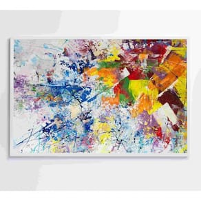 Quadro Abstração Multicolorida Tinta Acrílica Medidas 120x80 Cm Impressão Tecido Canvas