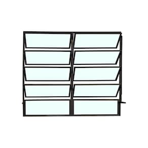 Vitro Basculante 2 Seções Preto 100x150 Linha Esmeralda Vidro Liso