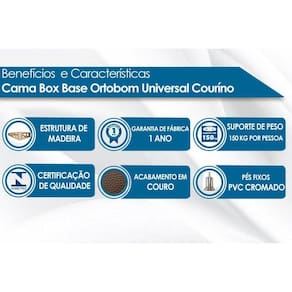 Cama Box Base King Universal Courano Gray (186x198x20) - Ortobom