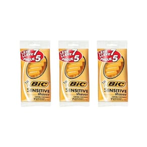 Aparelho De Barbear Bic L7 P5 Sensitive Shaver - Kit Com 3Un