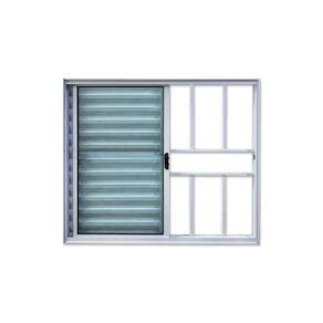 Veneziana 3 Folhas Com Grade Branco 100x120 Linha 18 Esmeralda