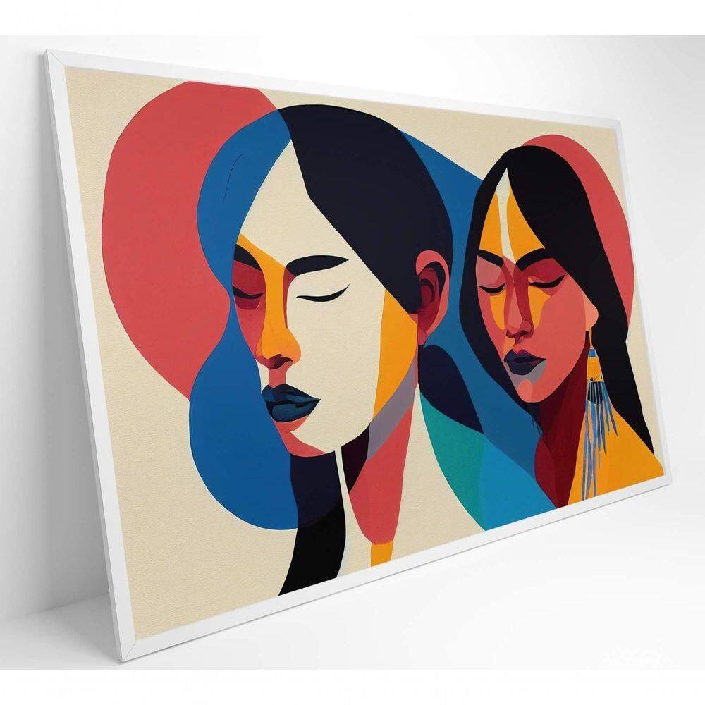 Quadro Ilustração Mulher Indígena Medidas 60x40 Cm Impressão Vidro Acrílico