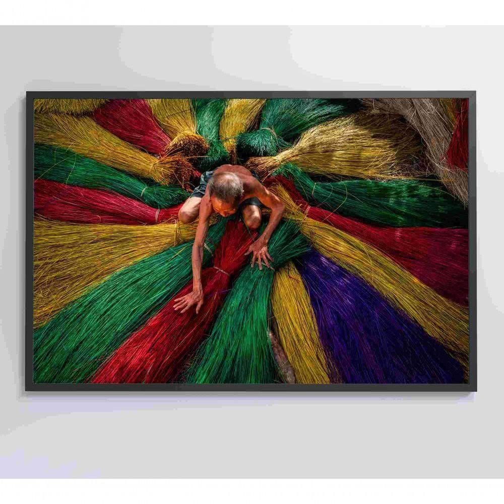 Quadro Artesão Secando Tapetes Tradicionais Medidas 60x40 Cm Impressão Adesivo Fotográfico