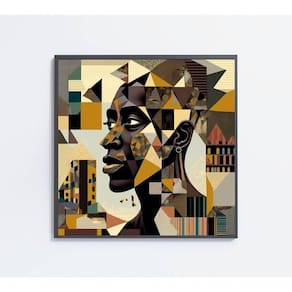 Quadro Ilustração Afro Medidas 80x80 Cm Impressão Vidro Acrílico