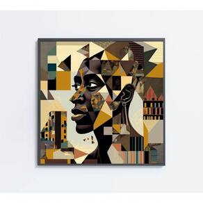 Quadro Ilustração Afro Medidas 40x40 Cm Impressão Adesivo Fotográfico