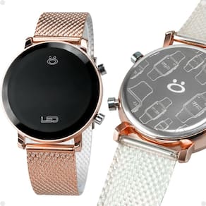 Relógio Feminino Digital Led Aço Inox Rosê + Caixa - Orizom Maria