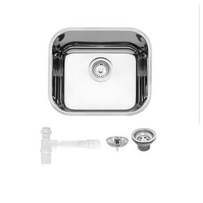 Cuba De Inox Lavínia 40x34x14 3.1/2` Com Válvula 94050/407 Polida Tramontina com Sifão Universal Com Copo