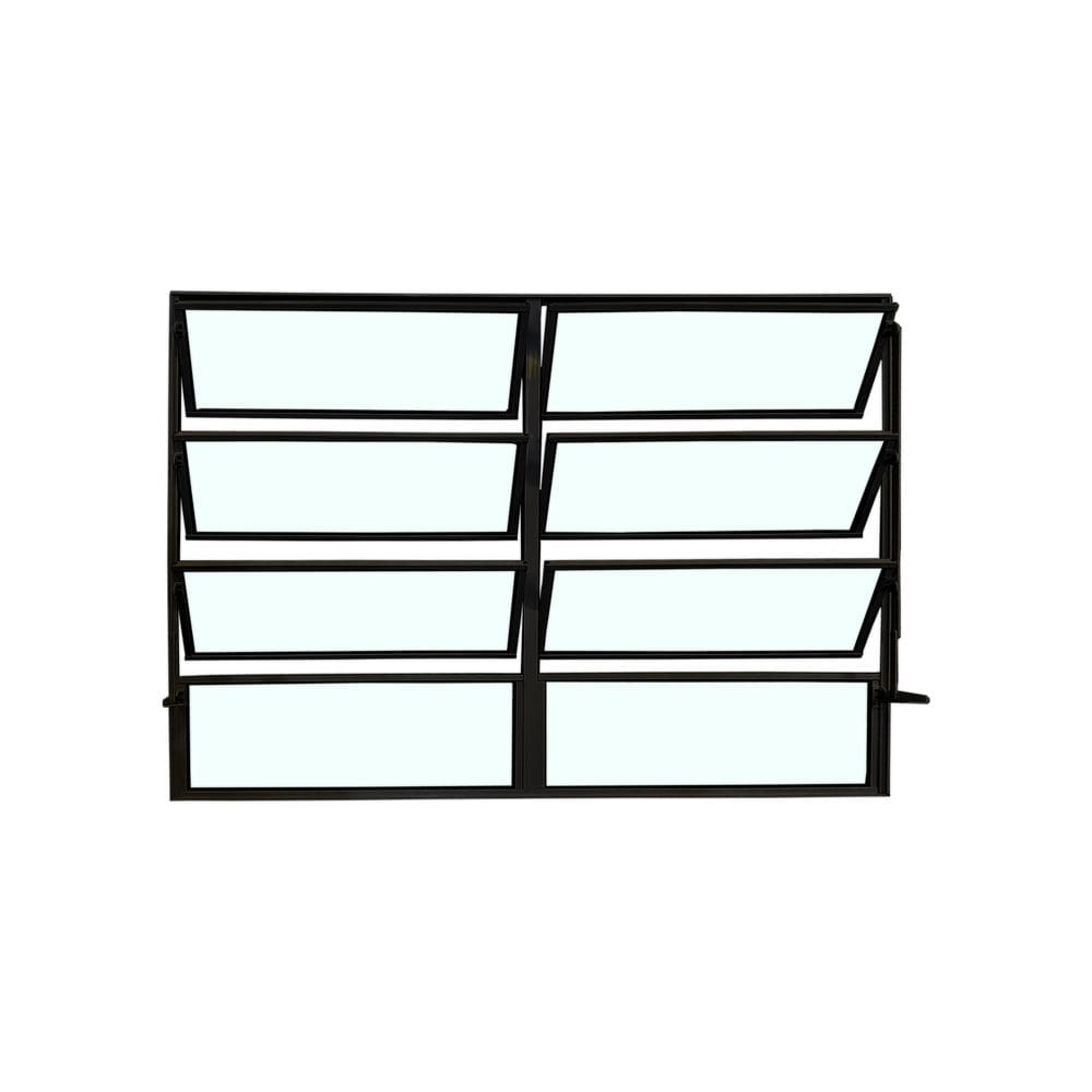 Vitro Basculante 2 Seções Preto 80x120 Linha Esmeralda Vidro Liso