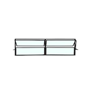 Vitro Basculante 2 Seções Preto 40x150 Linha Esmeralda Vidro Liso