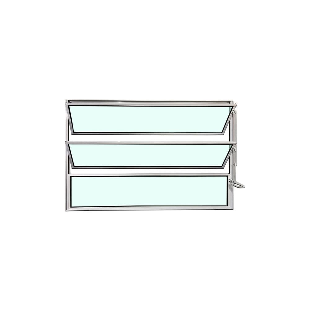Vitro Basculante Branco 60x100 Linha Esmeralda Vidro Liso