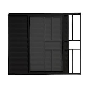 Veneziana 3 Folhas Com Grade Preto 120x120 Linha 18 Esmeralda