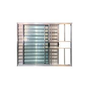 Veneziana 3 Folhas Com Grade Brilhante 100x150 Linha 18 Esmeralda