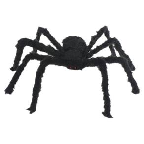Aranha Peluda Pequena 30Cm Preta Decorativa Halloween