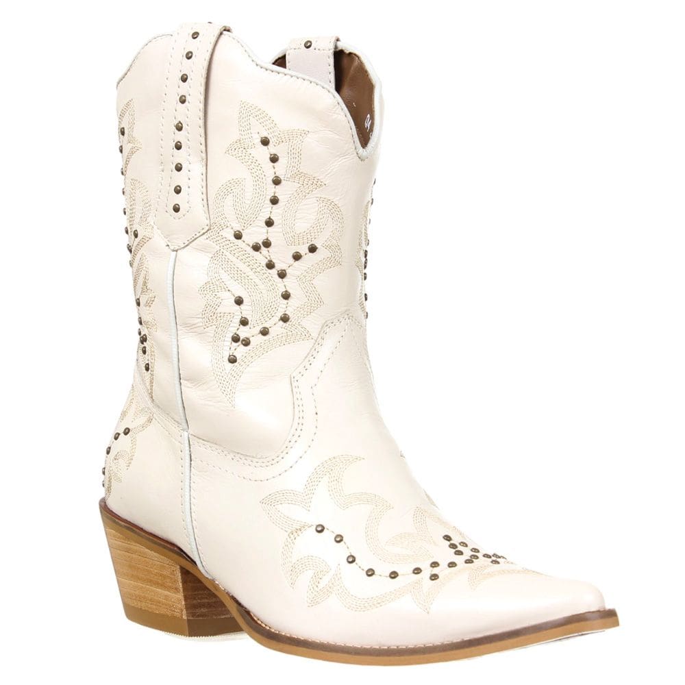 Bota Feminina Texana Bico Fino Off White Cow Way 36863