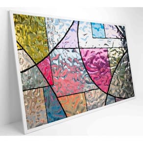 Quadro Vitral Geométrico Colorido Medidas 120x80 Cm Impressão Vidro Acrílico