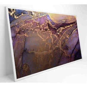 Quadro Abstrato Com Pintura Dourada Medidas 90x60 Cm Impressão Tecido Canvas