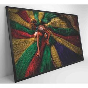 Quadro Artesão Secando Tapetes Tradicionais Medidas 120x80 Cm Impressão Vidro Acrílico