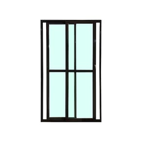 Porta Balcão 2 Folhas Vidro 210x120 Preto Linha 25
