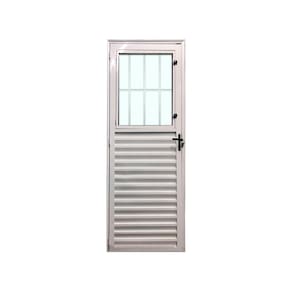 Porta Social Branco D 210x90 Linha 25 Esmeralda Vidro Liso