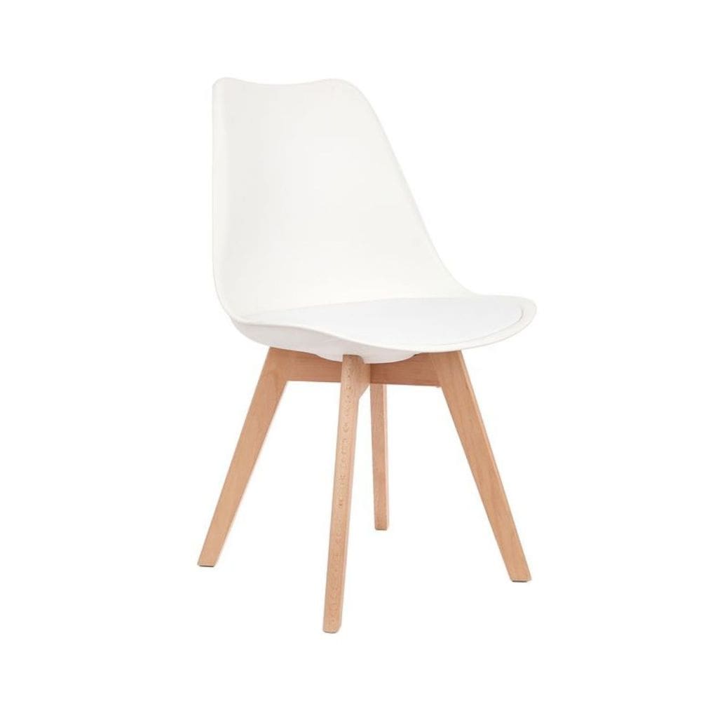 Cadeira Tulip Saarinen Com Estofado - Pés de Madeira - Branco