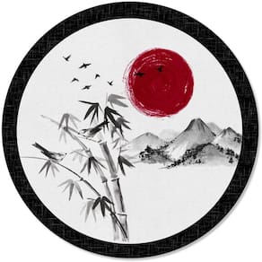 Kit 2 Capas para Sousplat Bambu Oriental 35x35cm Oriental
