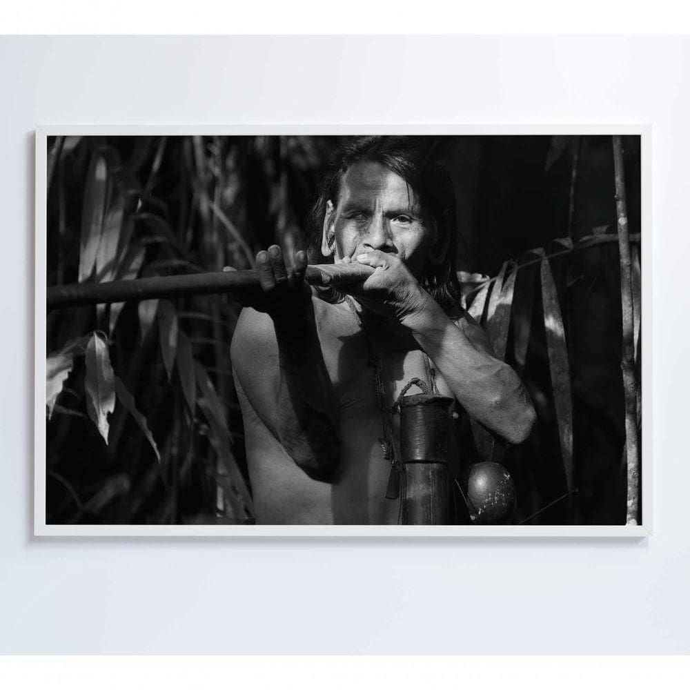 Quadro índio Caçando Na Amazônia Medidas 60x40 Cm Impressão Vidro Acrílico