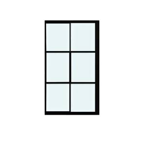 Porta Balcão 2 Folhas Vidro 210x150 Preto Linha 22