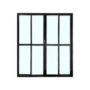 Porta Balcão 4 Folhas Vidro 210x200 Preto Linha 25