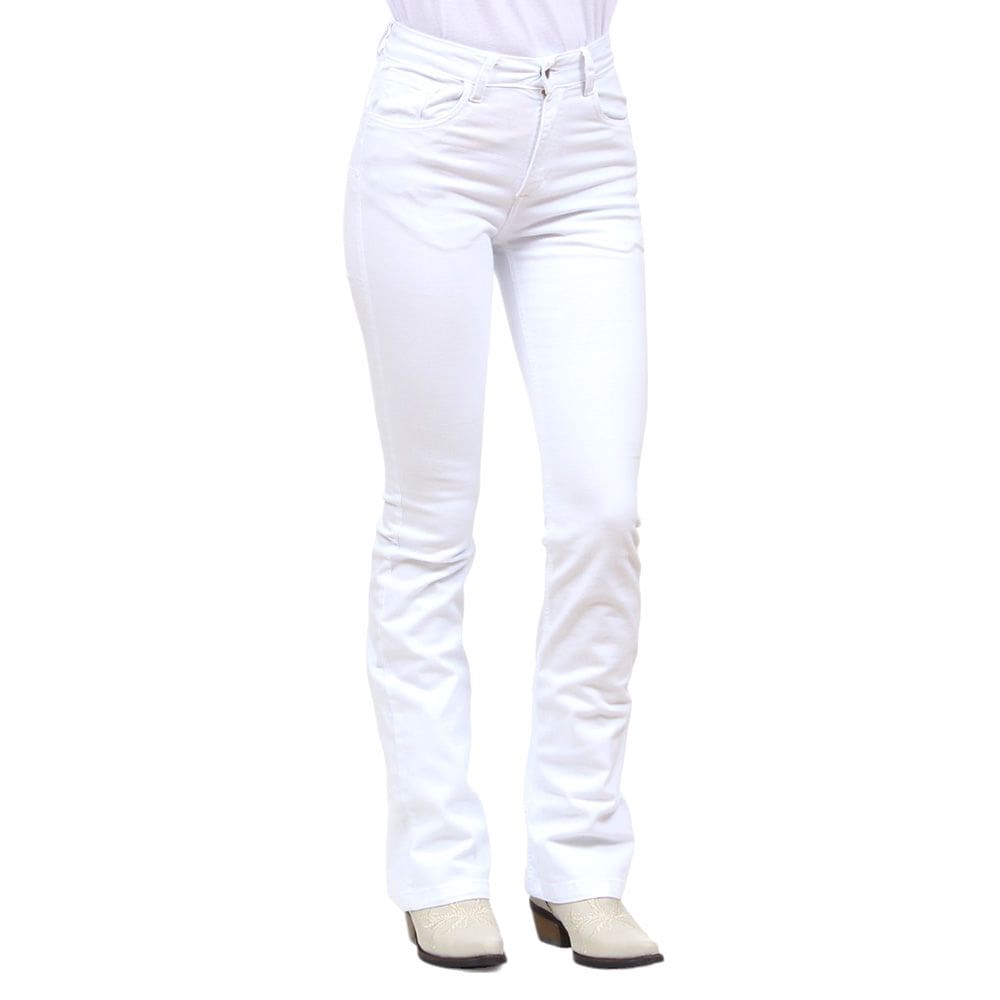 Calça Jeans Feminina Brim Branca Boot Cut Cowboy Winner36299