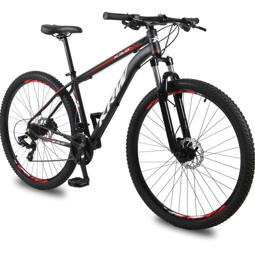 Bicicleta Aro 29 Krw Alumínio 24 Vel Freio A Disco X52 Cor:preto/vermelho;tamanho Quadro:17 Preto/vermelho