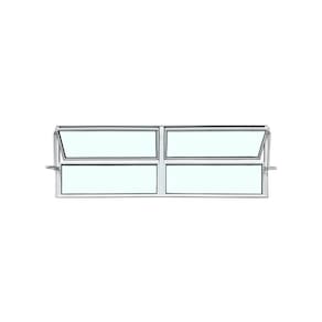 Vitro Basculante 2 Seções Branco 40x200 Linha Esmeralda Vidro Liso