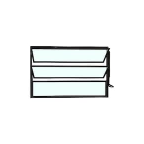 Vitro Basculante Preto 60x80 Linha Esmeralda Vidro Liso