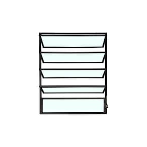 Vitro Basculante Preto 100x80 Linha Esmeralda Vidro Liso