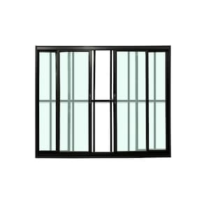 Janela 4 Folhas Com Grade Preto 100x200 Linha 18 Esmeralda