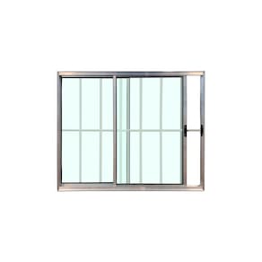 Janela 2 Folhas Com Grade Brilhante 100x100 Linha 18 Esmeralda