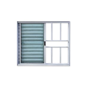 Veneziana 3 Folhas Com Grade Branco 100x100 Linha 18 Esmeralda