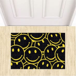 Capacho Tapete Smile Carinhas Felizes 60X40cm Antiderrapante