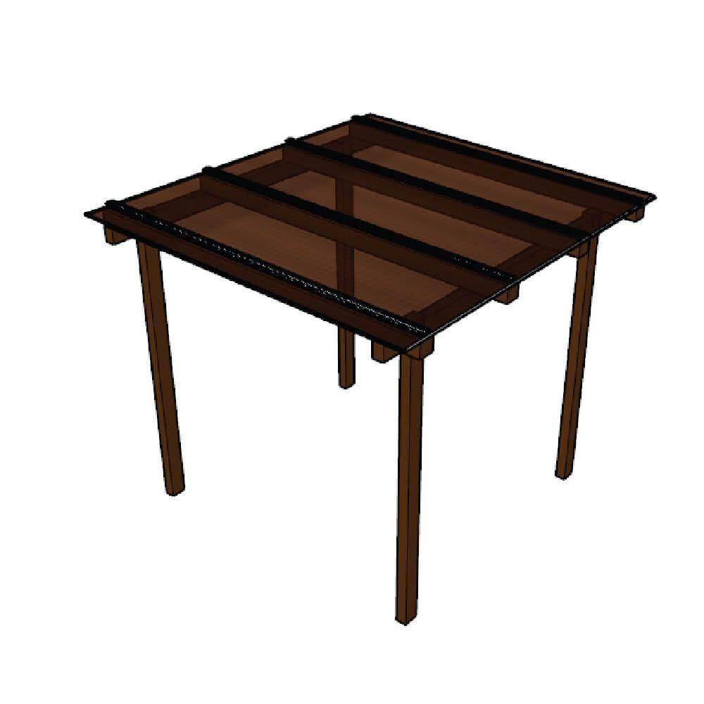 Kit Policarbonato Bronze 6mm 2,00m X 3,00m - Perfis Naturais