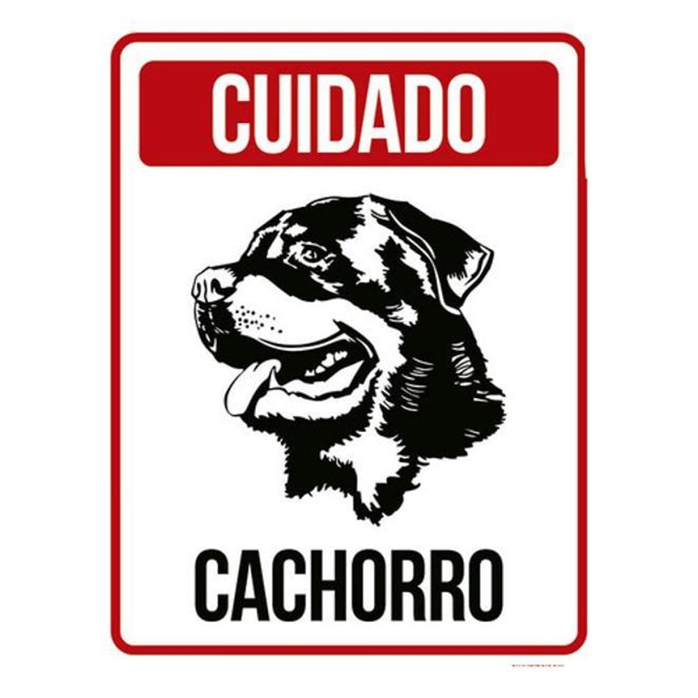 Kit 3 Placas Cuidado Cachorro Vertical Pb 36X46