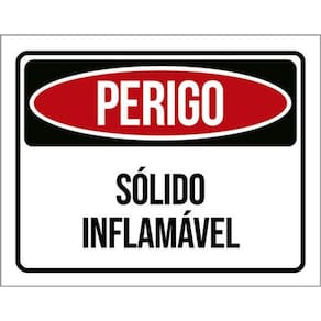 Kit 3 Placas Perigo Sólido Inflamável 36X46