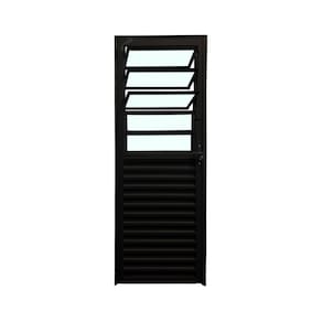 Porta Basculante Preto D 210x80 Linha 25 Esmeralda Vidro Liso
