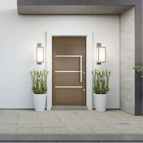 Porta de Aluminio Lambril Pivotante 220x100cm com Puxador Marrom
